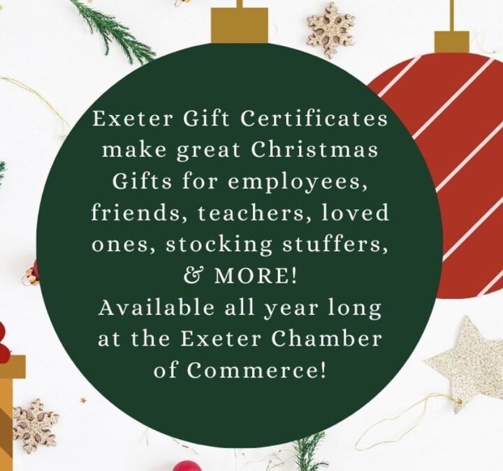 Exeter Chamber Gift Certificates can be used at Chamber Member businesses and ar…