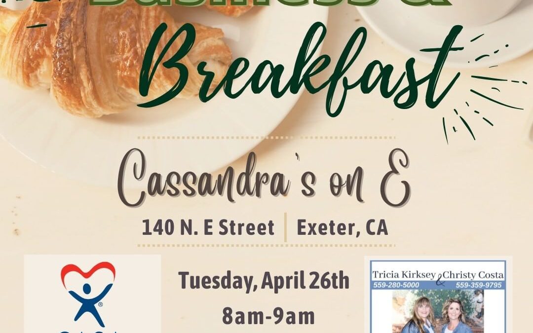 We are excited to announce our first Business & Breakfast with our presenter, CA…