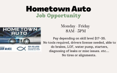 Hometown Auto Job Opportunity