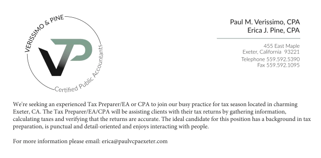 Tax Preparer or CPA