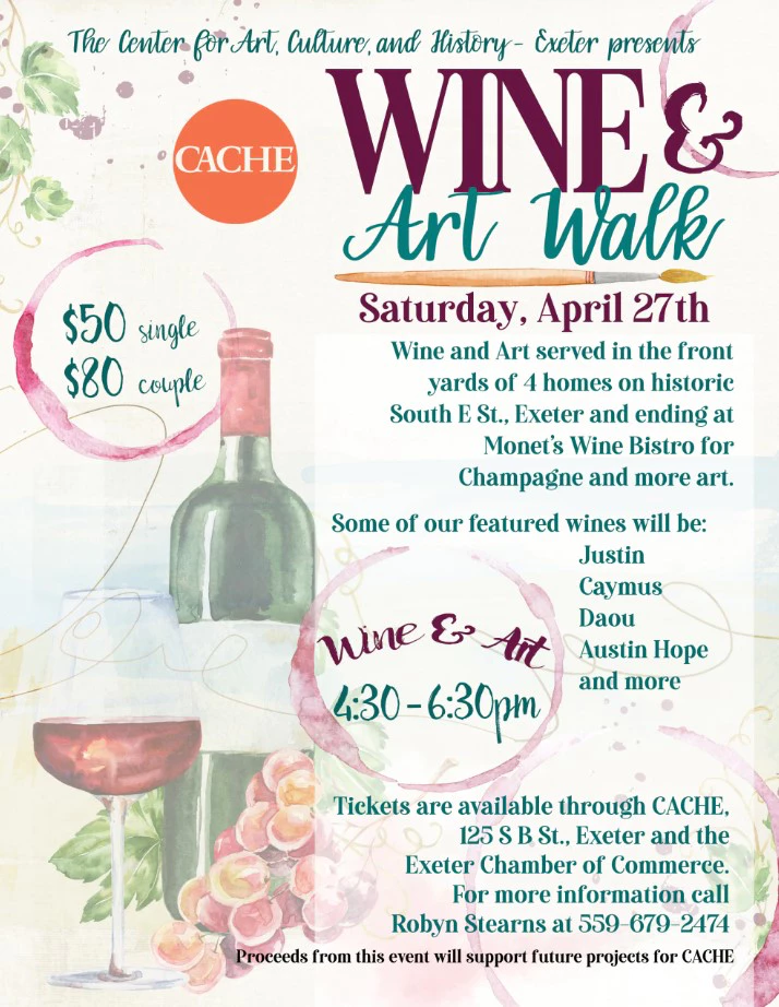 Wine & Art Walk Flyer, April 27, 2024